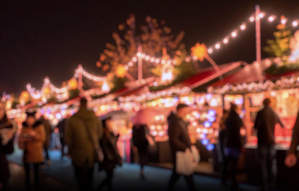 Blurred Image Bokeh Of People Walking, Shopping At Edinburgh Chr