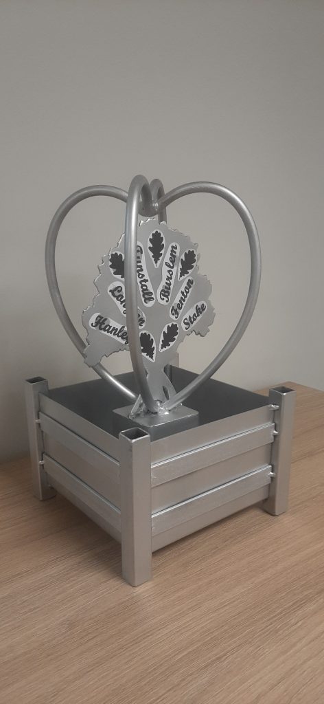 "Heart of Stoke-on-Trent' finished sculpture 